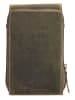 HIDE & STITCHES Leder-Handytasche in Oliv - (B)20 x (H)11 x (T)3 cm