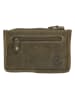 HIDE & STITCHES Leder-Schlüsseletui in Oliv - (B)11,5 x (H)7,5 x (T)1,5 cm