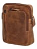 HIDE & STITCHES Leder-Umhängetasche in Cognac - (B)18 x (H)21 x (T)6 cm