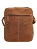 HIDE & STITCHES Leder-Umhängetasche in Cognac - (B)18 x (H)21 x (T)6 cm