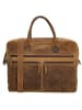 HIDE & STITCHES Leder-Businesstasche in Hellbraun - (B)40 x (H)30,5 x (T)7 cm