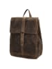 HIDE & STITCHES Leder-Rucksack in Braun - (B)25,5 x (H)32,5 x (T)12 cm