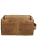 HIDE & STITCHES Leder-Kosmetiktasche in Hellbraun - (B)26 x (H)15 x (T)14,5 cm
