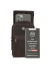 HIDE & STITCHES Leren smartphonetas bruin - (B)17 x (H)10 x (D)1,5 cm