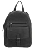 HIDE & STITCHES Leder-Rucksack in Schwarz - (B)20,5 x (H)28,5 x (T)11 cm