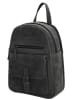HIDE & STITCHES Leder-Rucksack in Schwarz - (B)20,5 x (H)28,5 x (T)11 cm