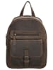 HIDE & STITCHES Leren rugzak bruin - (B)20,5 x (H)28,5 x (D)11 cm
