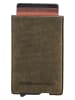 HIDE & STITCHES Leren kaartetui "Idaho" kaki - (B)10 x (H)7 x (D)1 cm