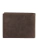 HIDE & STITCHES Leder-Geldbörse in Braun - (B)12 x (H)9,5 x (T)2 cm