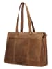 HIDE & STITCHES Leder-Businesstasche in Cognac  - (B)40 x (H)32,5 x (T)13 cm
