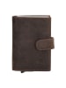 HIDE & STITCHES Leder-Geldbörse in Braun - (B)8 x (H)10 x (T)2 cm