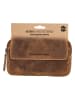 HIDE & STITCHES Leder-Gürteltasche in Hellbraun - (B)17 x (H)11,5 x (T)2 cm