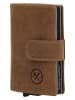 HIDE & STITCHES Leder-Geldbörse in Hellbraun - (B)7,5 x (H)10 x (T)2 cm