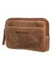 HIDE & STITCHES Leder-Gürteltasche in Hellbraun - (B)17,5 x (H)9 x (T)2 cm