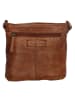 HIDE & STITCHES Leder-Umhängetasche in Hellbraun - (B)20 x (H)22 x (T)3 cm