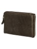 HIDE & STITCHES Leder-Geldbörse in Khaki - (B)16 x (H)9 x (T)2 cm