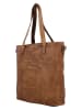 HIDE & STITCHES Leder-Schultertasche in Hellbraun - (B)37 x (H)39 x (T)9 cm