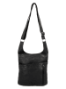 HIDE & STITCHES Leder-Schultertasche in Schwarz - (B)28 x (H)27 x (T)10 cm