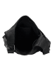 HIDE & STITCHES Leder-Schultertasche in Schwarz - (B)28 x (H)27 x (T)10 cm