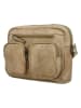 HIDE & STITCHES Leder-Umhängetasche in Beige - (B)23 x (H)17 x (T)5,5 cm