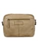 HIDE & STITCHES Leder-Umhängetasche in Beige - (B)23 x (H)17 x (T)5,5 cm