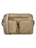 HIDE & STITCHES Leder-Umhängetasche in Beige - (B)27 x (H)20 x (T)6 cm