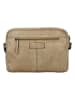 HIDE & STITCHES Leder-Umhängetasche in Beige - (B)27 x (H)20 x (T)6 cm