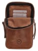 HIDE & STITCHES Leder-Handytasche in Cognac - (B)10 x (H)18 x (T)2,5 cm