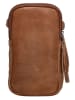 HIDE & STITCHES Leder-Handytasche in Hellbraun - (B)10 x (H)17 x (T)4 cm