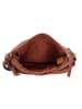 HIDE & STITCHES Leder-Umhängetasche in Hellbraun - (B)23 x (H)17 x (T)3 cm