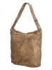 HIDE & STITCHES Leder-Schultertasche in Beige - (B)34 x (H)30 x (T)9 cm