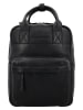 HIDE & STITCHES Leder-Rucksack "Paint Rock" in Schwarz - (B)21,5 x (H)29,5 x (T)10 cm