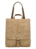 HIDE & STITCHES Leder-Rucksack in Beige - (B)29 cm x (H)34 cm x (T)8 cm