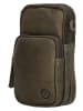 HIDE & STITCHES Leder-Handytasche in Khaki - (B)10 x (H)17 x (T)4 cm