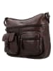 HIDE & STITCHES Leder-Umhängetasche in Braun - (B)34 x (H)25 x (T)10 cm
