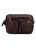 HIDE & STITCHES Leder-Umhängetasche in Braun - (B)27 x (H)20 x (T)6 cm