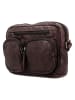 HIDE & STITCHES Leder-Umhängetasche in Braun - (B)27 x (H)20 x (T)6 cm