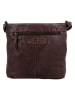 HIDE & STITCHES Leder-Umhängetasche in Braun - (B)20 x (H)22 x (T)3 cm