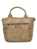 HIDE & STITCHES Leder-Schultertasche in Beige - (B)39 x (H)27 x (T)12 cm