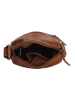 HIDE & STITCHES Leder-Umhängetasche in Cognac - (B)14,5 x (H)18 x (T)5,5 cm