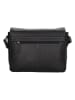 HIDE & STITCHES Leder-Umhängetasche in Schwarz - (B)28 x (H)19 x (T)7 cm