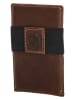 HIDE & STITCHES Leder-Kartenetui "Japura" in Braun - (B)7 x (H)9,5 x (T)0,5 cm