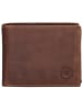 HIDE & STITCHES Leder-Geldbörse in Hellbraun - (B)8 x (H)10 x (T)1,5 cm