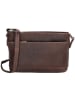 HIDE & STITCHES Leder-Umhängetasche in Braun - (B)21,5 x (H)14 x (T)6,5 cm