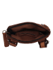 HIDE & STITCHES Leder-Umhängetasche in Hellbraun - (B)13 x (H)18 x (T)4 cm