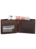HIDE & STITCHES Leder-Geldbörse in Braun - (B)8 x (H)10 x (T)1,5 cm