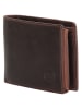 HIDE & STITCHES Leder-Geldbörse in Braun - (B)8 x (H)10 x (T)1,5 cm