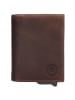 HIDE & STITCHES Leren portemonnee bruin - (B)18 x (H)11 x (D)5 cm