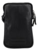 HIDE & STITCHES Leder-Handytasche "Inspired by illusion" in Schwarz - (B)12 x (H)20 x (T)4 cm