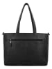 HIDE & STITCHES Leder-Schultertasche in Schwarz - (B)35 x (H)24 x (T)10 cm